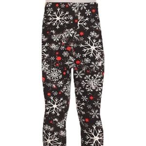Snowflakes Printed High Waisted Kids Leggings NWT